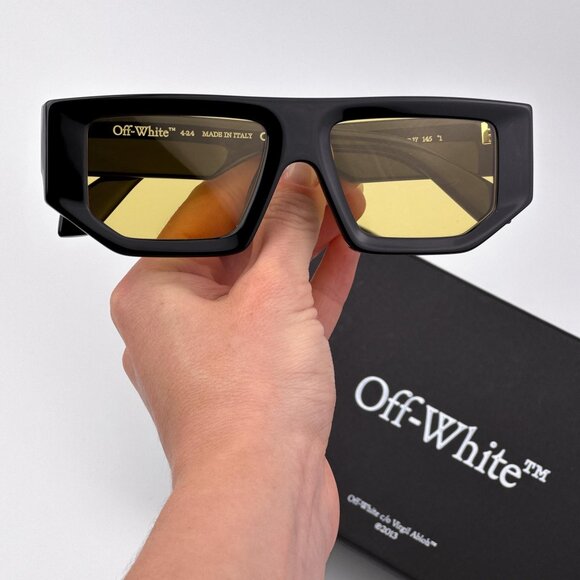 Off-White VANCOUVER Women Sunglasses Black Square Yellow | Model OERI13F 1018 - Picture 2 of 12